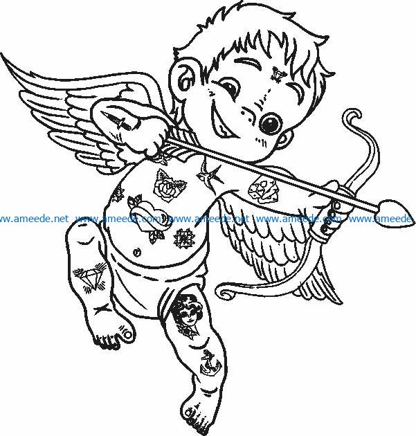Cupid in clothes file cdr and dxf free vector download for laser engraving machines 5 Cupid in clothes file cdr and dxf free vector download for laser engraving machines