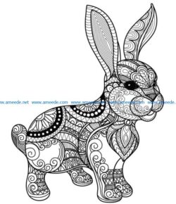 Cute bunny file cdr and dxf free vector download for laser engraving machines