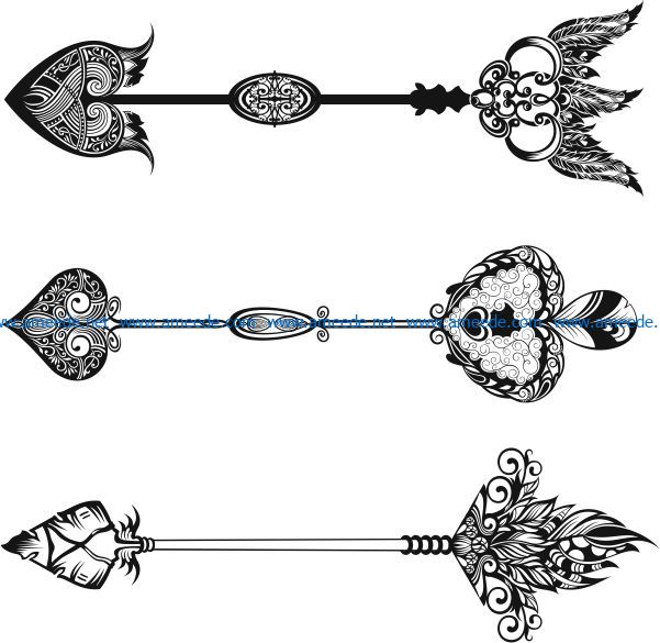 Decorative arrows file cdr and dxf free vector download for laser engraving machines