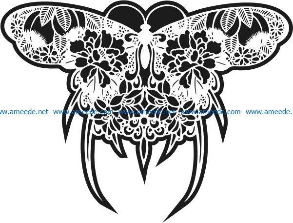 Decorative butterfly file cdr and dxf free vector download for Laser cut