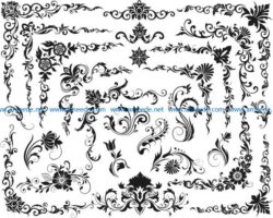 Decorative elements file cdr and dxf free vector download for laser engraving machines