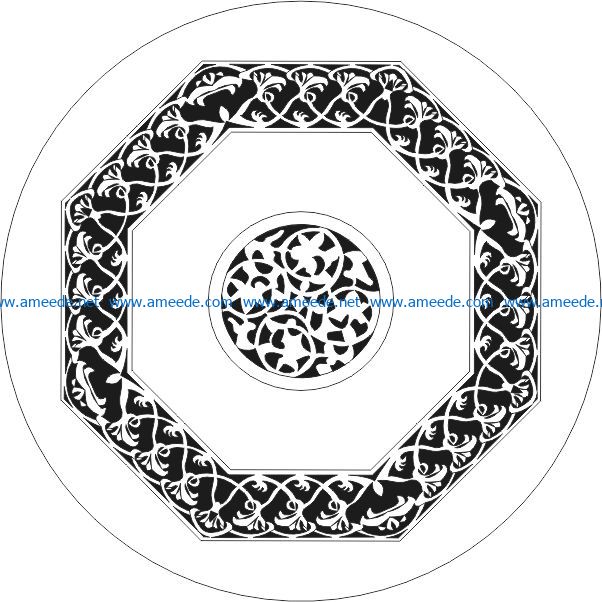 Decorative motifs circle file cdr and dxf free vector download for CNC cut