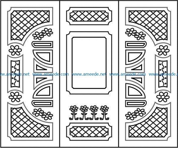 Design pattern door E0008472 file cdr and dxf free vector download for Laser cut CNC