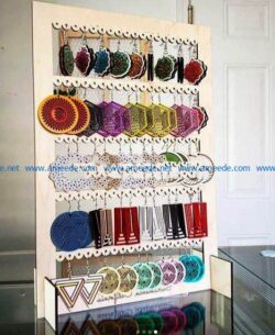 Earring shelf file cdr and dxf free vector download for Laser cut