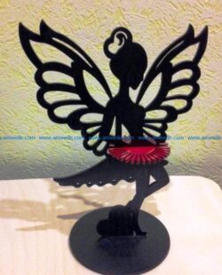 Fairy napkin holder file cdr and dxf free vector download for Laser cut