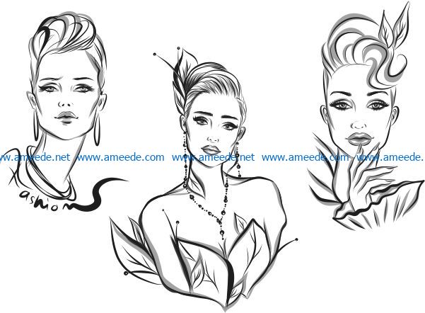 Fashion model file cdr and dxf free vector download for print or laser engraving machines