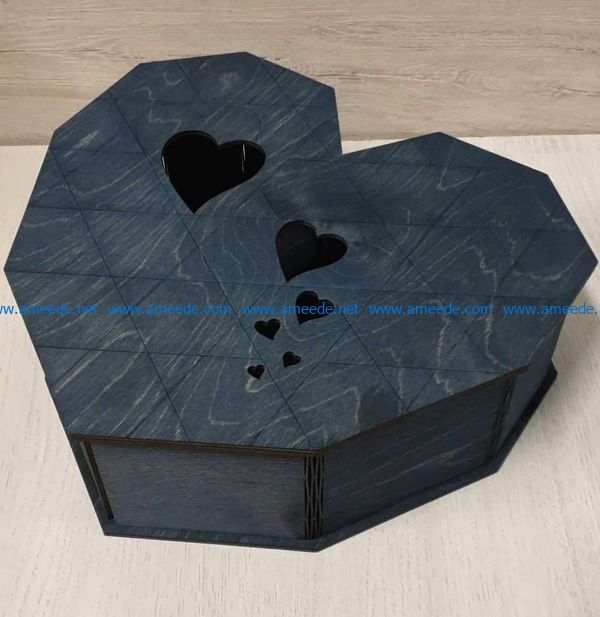 Flexible heart box res file cdr and dxf free vector download for Laser cut