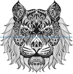 Floral Lion file cdr and dxf free vector download for laser engraving machines