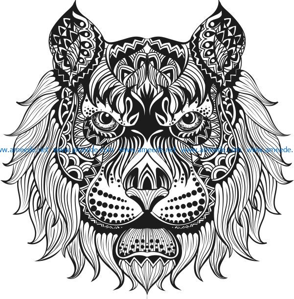 Floral Lion file cdr and dxf free vector download for laser engraving machines