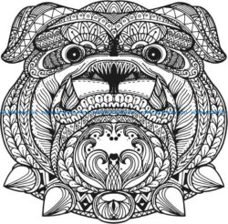 Floral bulldog file cdr and dxf free vector download for laser engraving machines