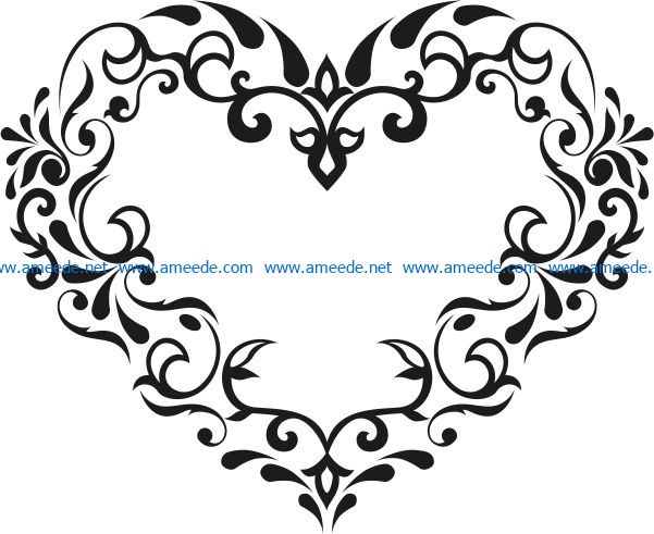 Flower heart file cdr and dxf free vector download for Laser cut