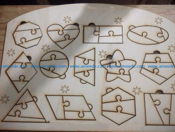 Geometric puzzles file cdr and dxf free vector download for Laser cut
