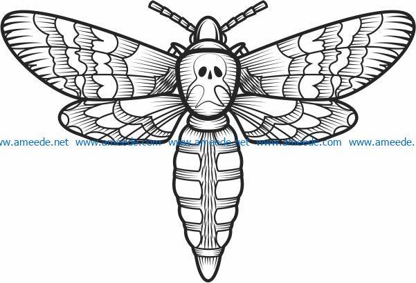 Ghost butterfly file cdr and dxf free vector download for laser engraving machines