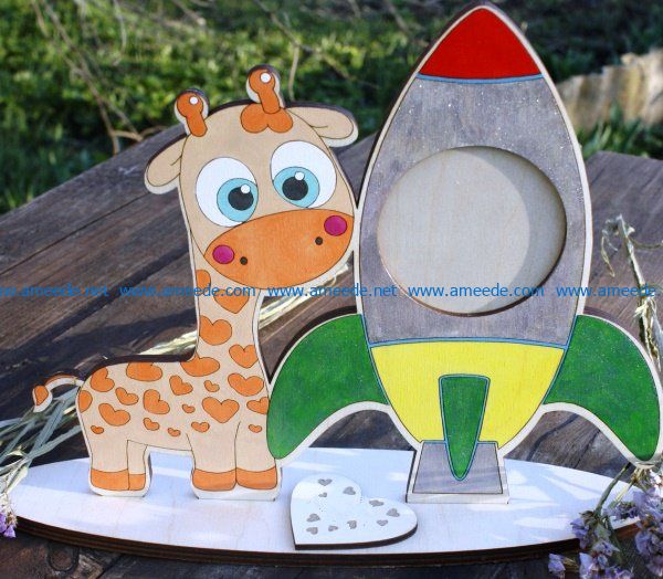 Giraffe frames file cdr and dxf free vector download for Laser cut