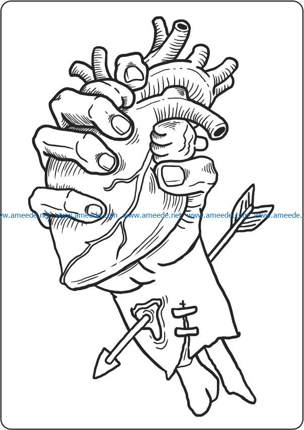 Hands and hearts file cdr and dxf free vector download for laser engraving machines