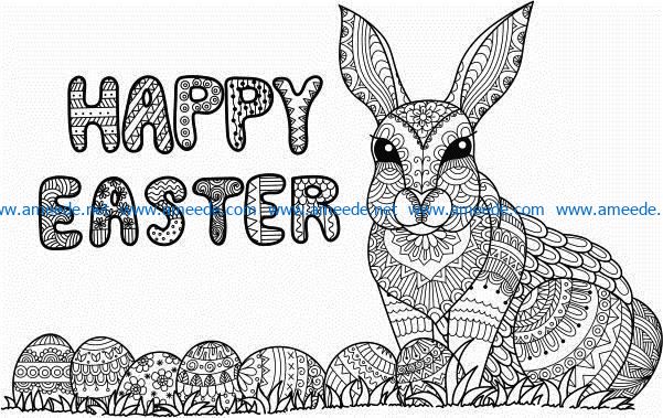 Happy easter file cdr and dxf free vector download for laser engraving machines