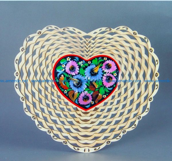 Heart basket file cdr and dxf free vector download for Laser cut