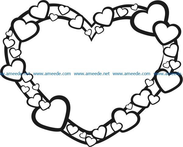 Heart wreath file cdr and dxf free vector download for Laser cut
