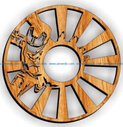 Iron man wall clock file cdr and dxf free vector download for Laser cut