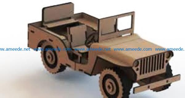 Jeep car file cdr and dxf free vector download for Laser cut