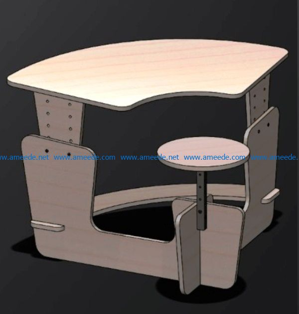 Kid table file cdr and dxf free vector download for Laser cut