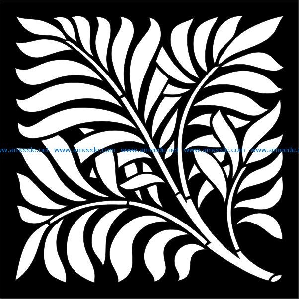 Leaf Panel Deco file cdr and dxf free vector download for Laser cut CNC