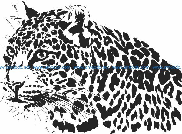Leopard lurking file cdr and dxf free vector download for laser engraving machines