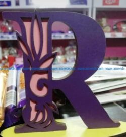 Letter R file cdr and dxf free vector download for laser engraving machines