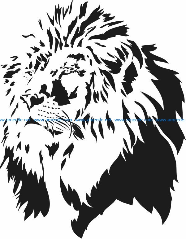 Lion head file cdr and dxf free vector download for laser engraving machines