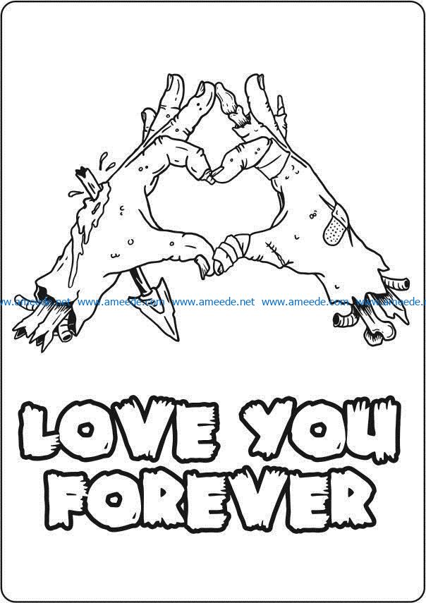 Love you forever file cdr and dxf free vector download for laser engraving machines