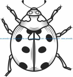 Maybug file cdr and dxf free vector download for laser engraving machines