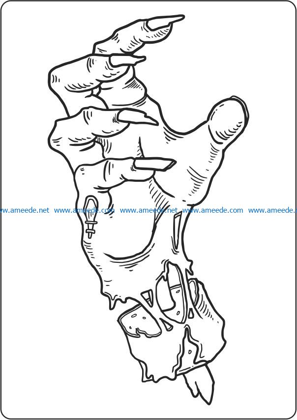 Monster hand file cdr and dxf free vector download for laser engraving machines