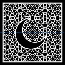 Moon with squares file cdr and dxf free vector download for Laser cut