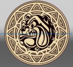 Multilayer Buldog file cdr and dxf free vector download for Laser cut