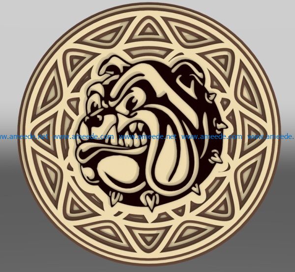 Multilayer Buldog file cdr and dxf free vector download for Laser cut