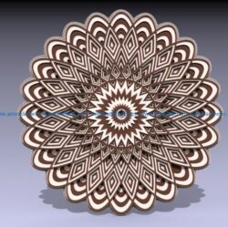 Multilayer Mandala file cdr and dxf free vector download for Laser cut