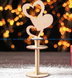 Napkin holder with heart file cdr and dxf free vector download for Laser cut