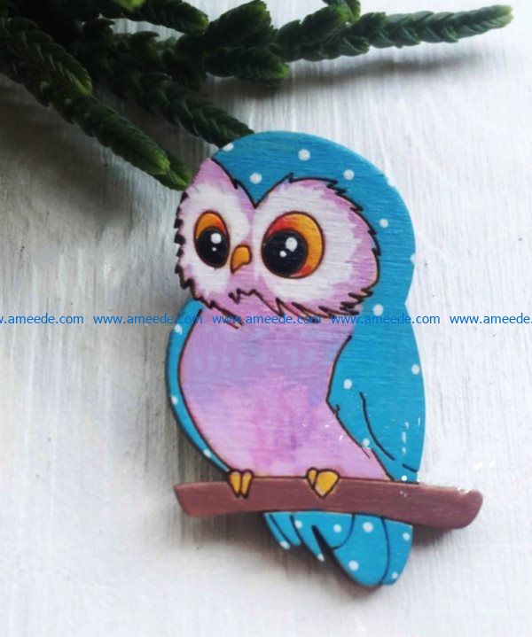 Owl on the tree branch file cdr and dxf free vector download for Laser cut