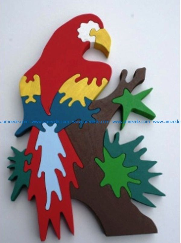 Parrot puzzle file cdr and dxf free vector download for Laser cut