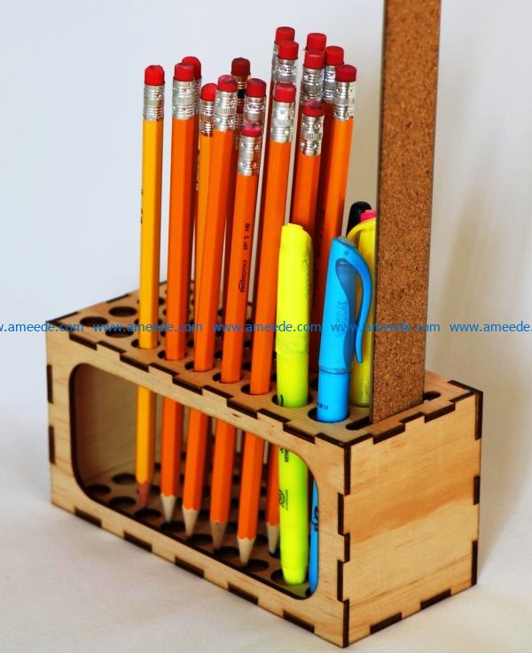 Pencil organizer file cdr and dxf free vector download for Laser cut