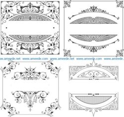 Retro Element file cdr and dxf free vector download for laser engraving machines