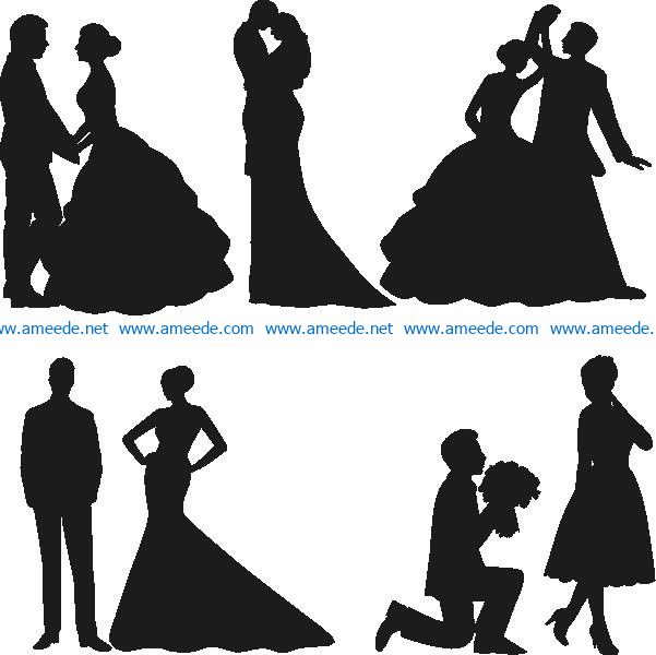 Romantic wedding file cdr and dxf free vector download for Laser cut Plasma