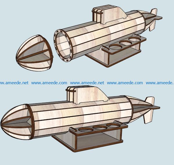Submarine file cdr and dxf free vector download for Laser cut 5 Submarine file cdr and dxf free vector download for Laser cut
