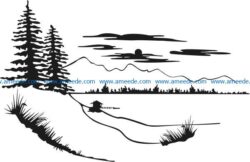The picture of nature file cdr and dxf free vector download for Laser cut Plasma