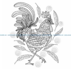 The rooster loses feathers  file cdr and dxf free vector download for laser engraving machines