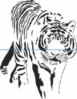 Tiger looking for prey  file cdr and dxf free vector download for laser engraving machines