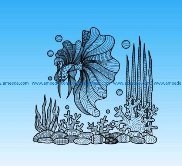 Under the sea file cdr and dxf free vector download for laser engraving machines