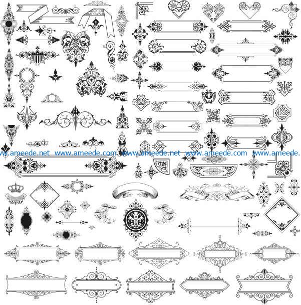 Unique decorative element file cdr and dxf free vector download for laser engraving machines