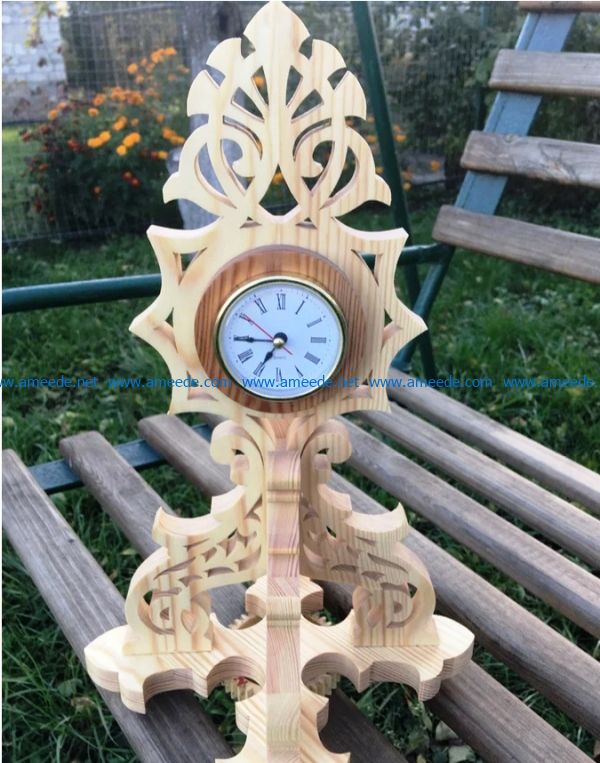 Unique wooden clock file cdr and dxf free vector download for CNC cut