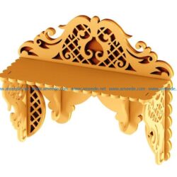 Unique wooden shelf file cdr and dxf free vector download for Laser cut CNC